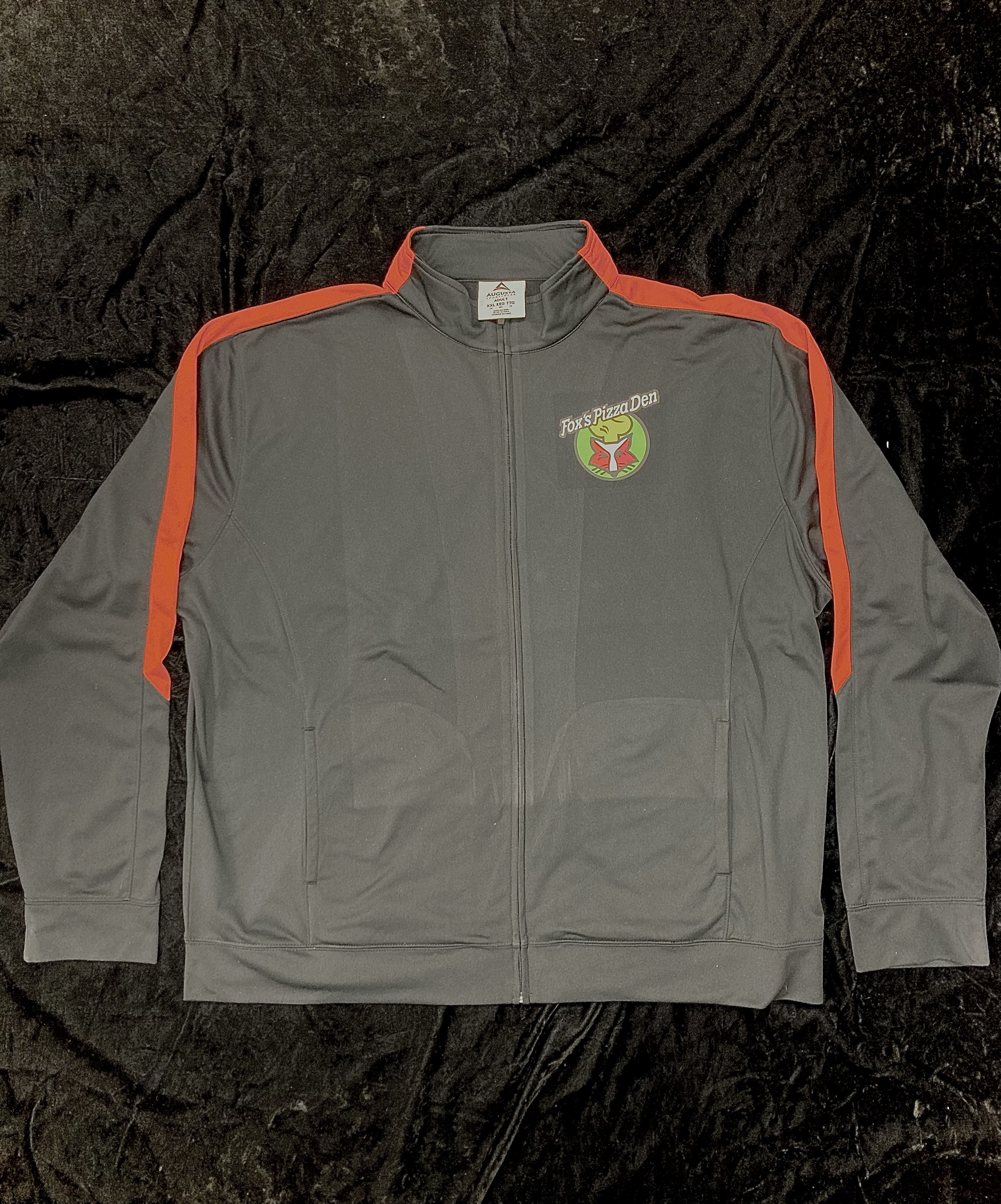 SALE Fox's Logo - 2XL Orange/Black Polyester Full-Zip Jacket