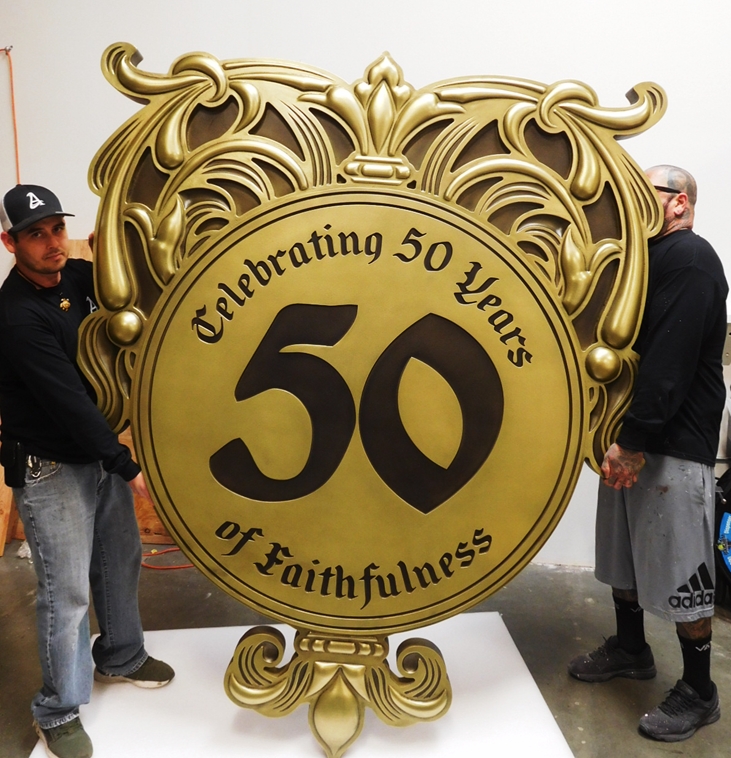 MB2360 - Church Emblem, 50 Year Anniversary, 3-D