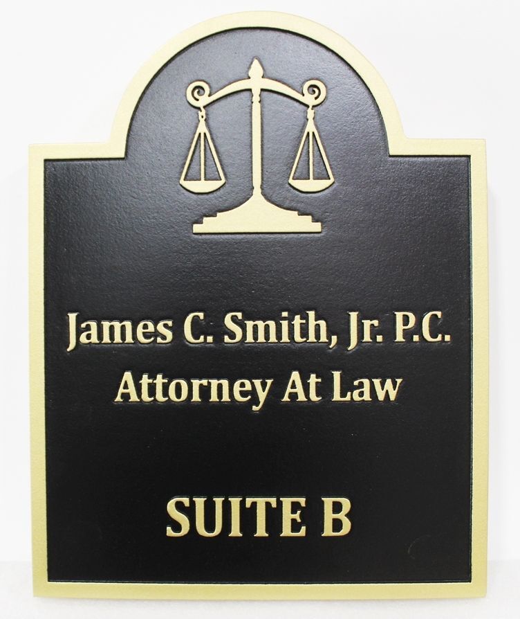 A10531 - Carved  2.5-D  HDU Sign for James C. Smith, Jr., P.C., Attorney at Law