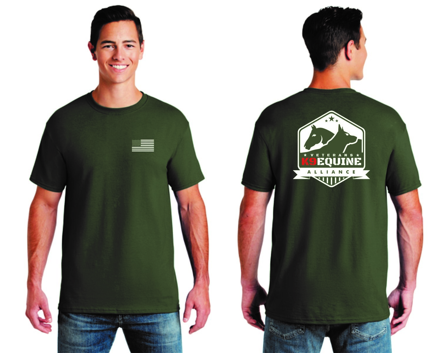 K9Equine Alliance Military Green T-Shirt (XXL)