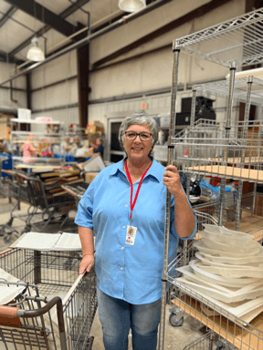 At The Caring Place, it is a constant moving puzzle to figure out not only what donated items are, but also what they should be priced at and where they should go. Michelle, describing her job, said, “I do mostly intake of donations. I do pricing.