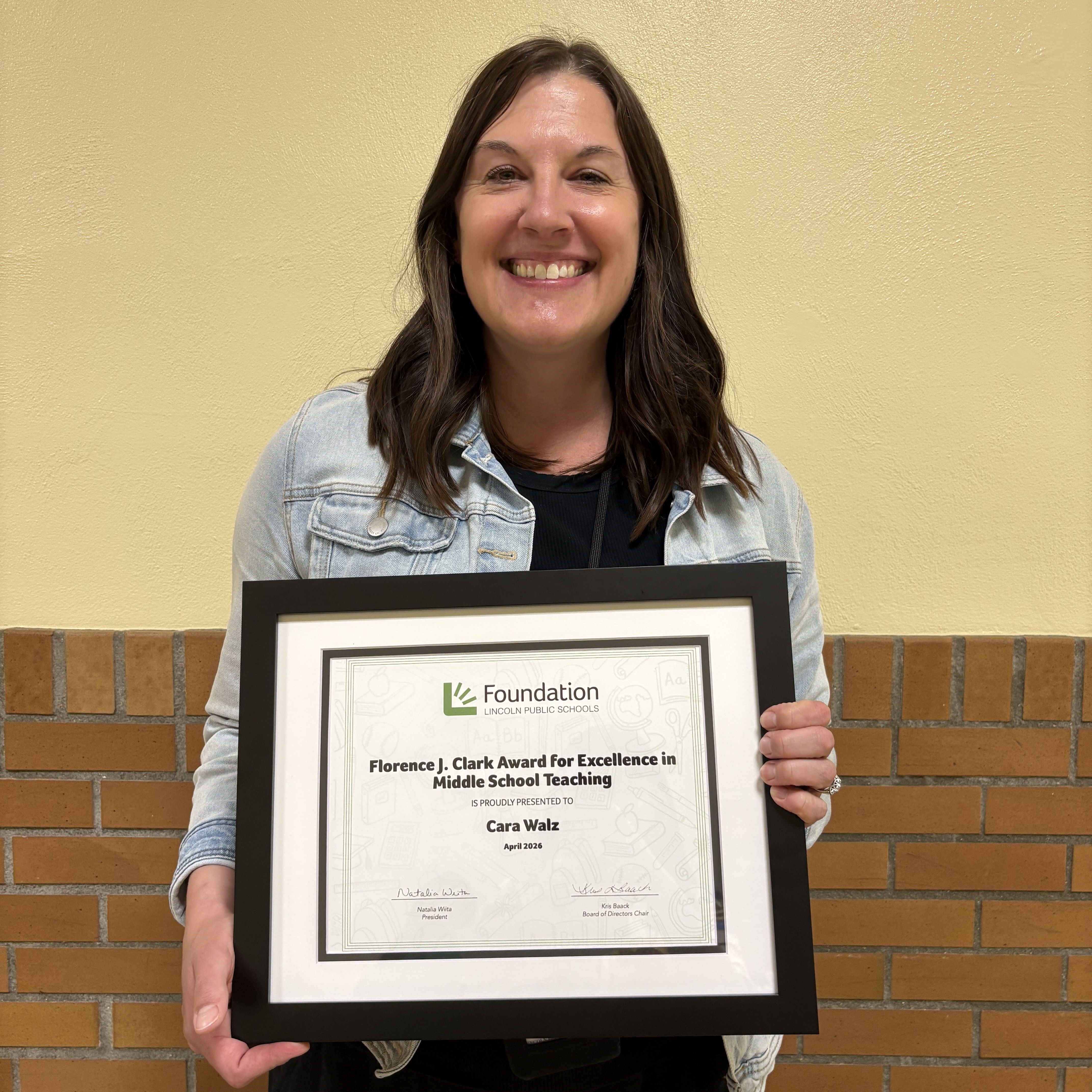 Florence J. Clark Award for Excellence in Middle School Teaching 