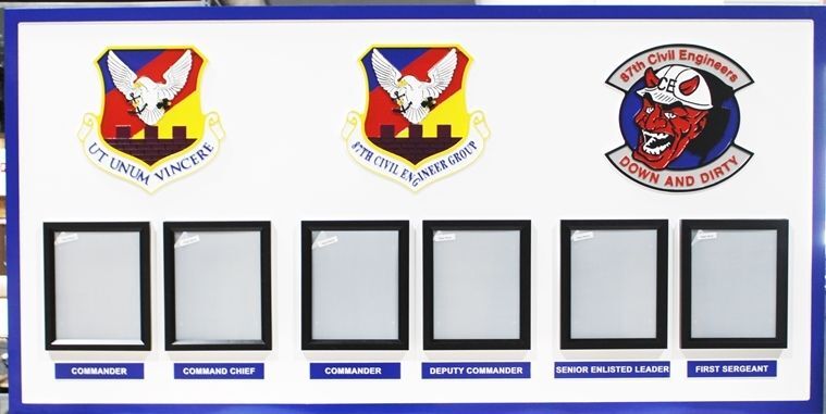 SA1381 - High-Density-Urethane Chain-of-Command Photo Board for the 87th Civil Engineering Group, USAF