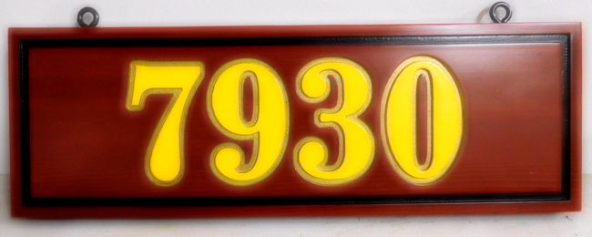 I18904 - House Number Address Sign, Carved from Cedar Wood