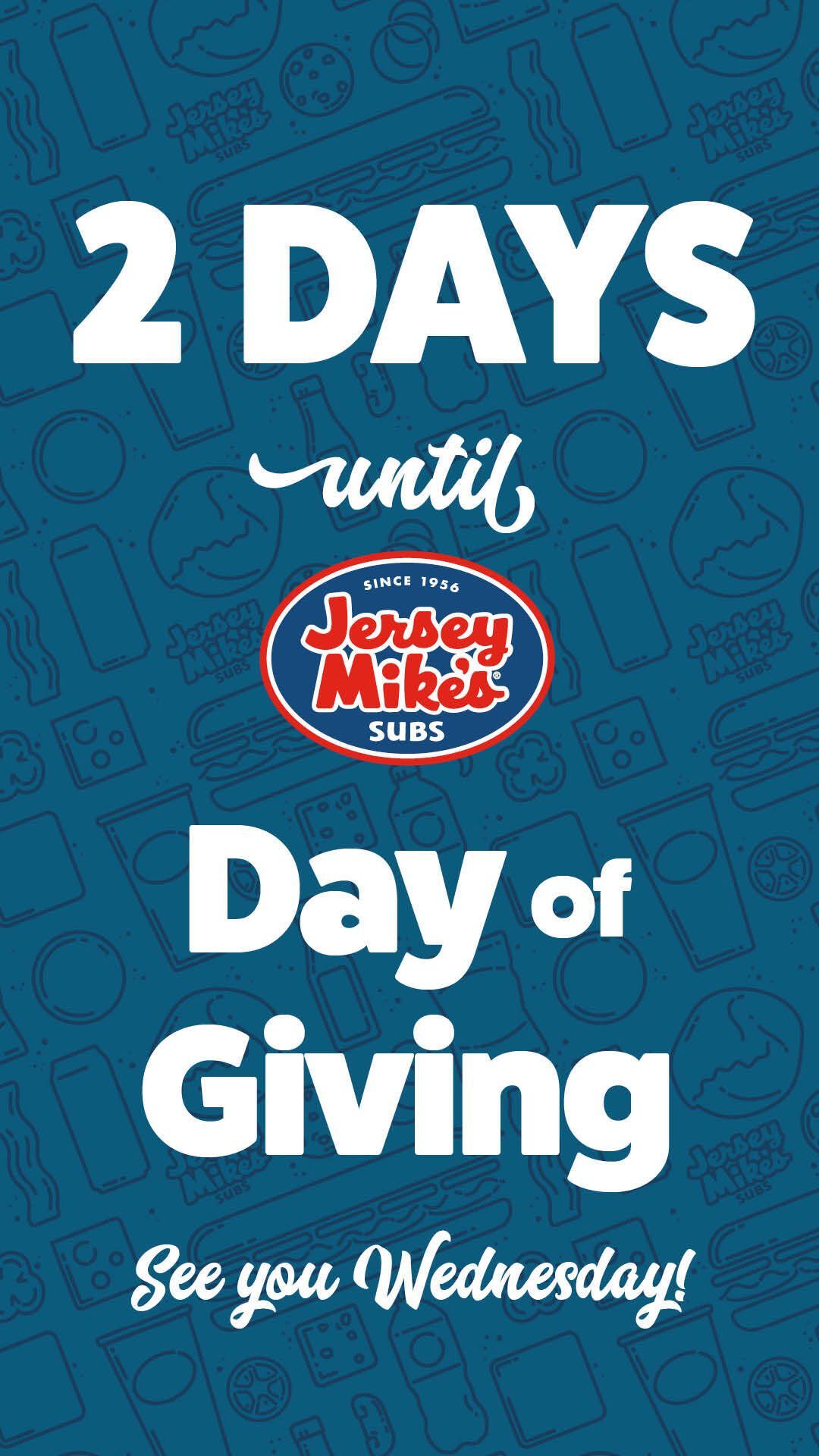 Jersey Mikes Day of Giving is this Wednesday!