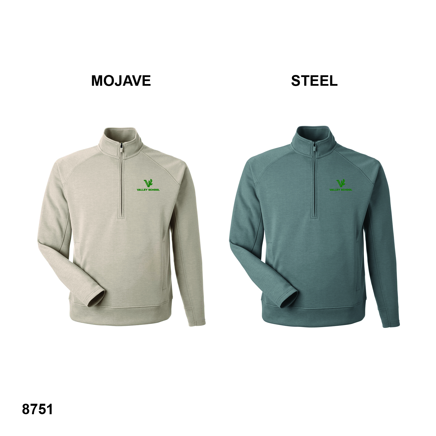 VALLEY SCHOOL WITH V LOGO - Unisex Apex Fleece Quarter-Zip Sweatshirt