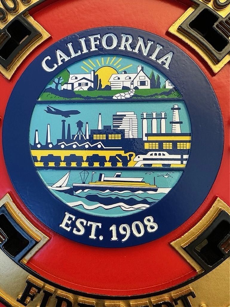 QP-1102 - Central Artwork of Badge of South San Francisco Fire Department