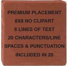 8x8 Brick without Clipart, Premium Placement - $475