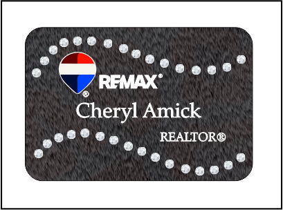 Gray Animal Print Bling Name Badge RM