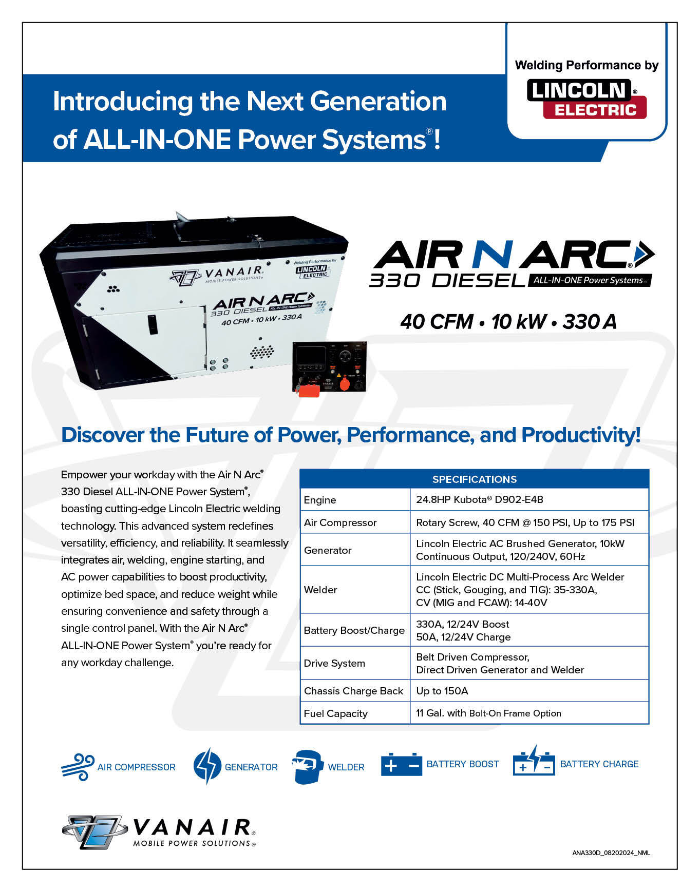 Air N Arc® ALL-IN-ONE Power Systems® 330 Diesel