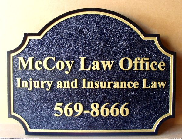 A10146 - Carved and Sandblasted HDU Law Office Entrance Sign