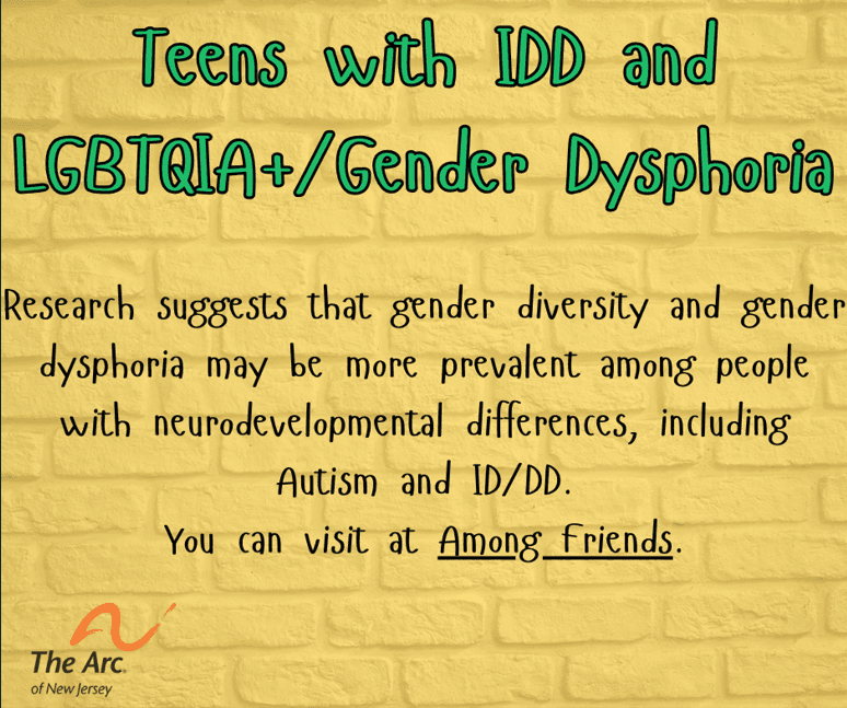 Teens with IDD and LGBTQIA+/Gender Dysphoria