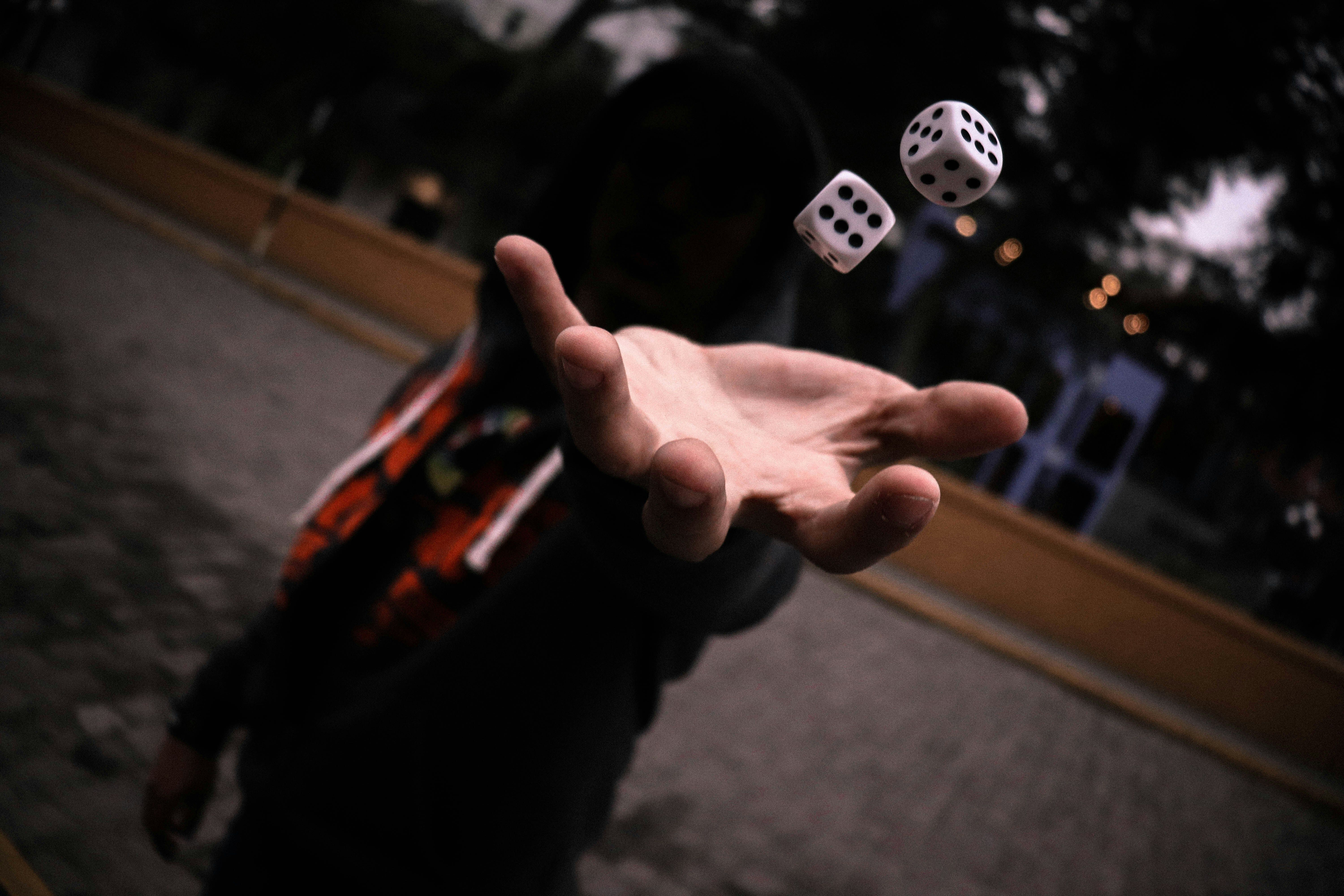 Hand tossing dice