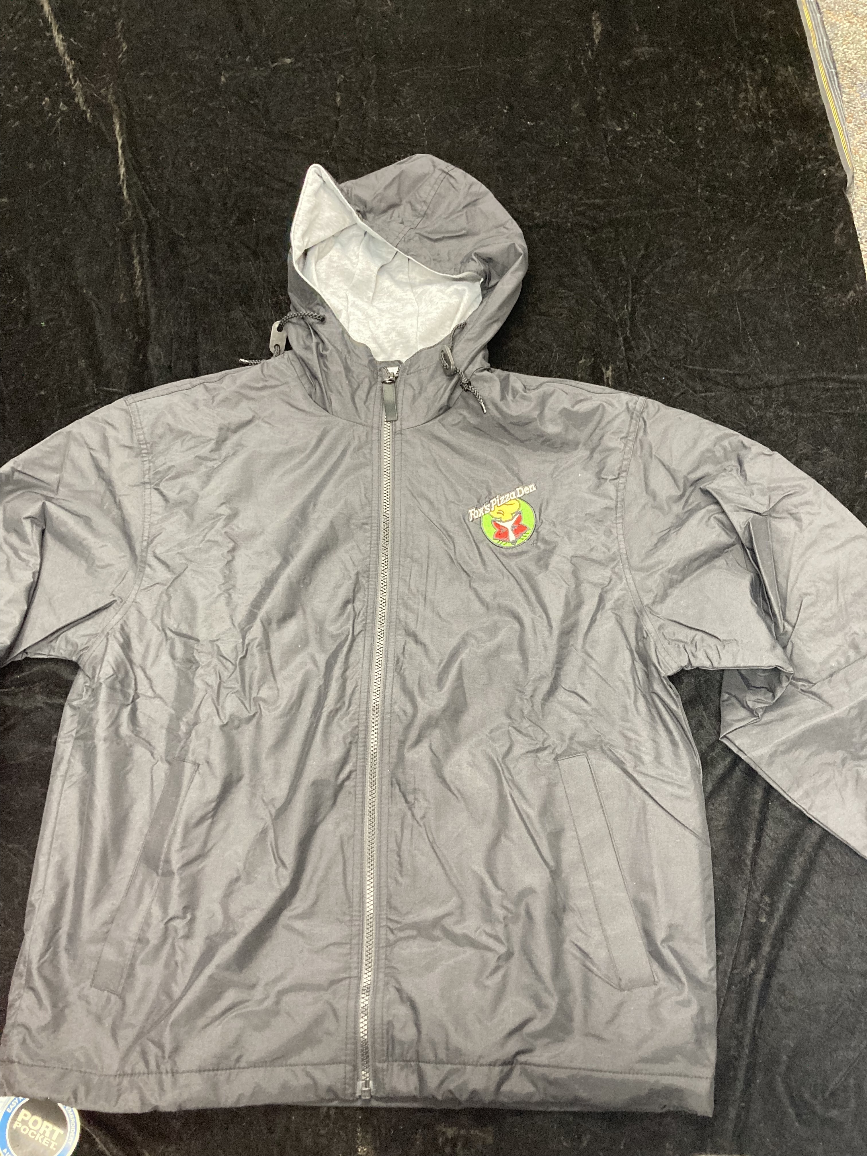 SALE Fox's Logo - Small Black Full-Zip Windbreaker Hoodie