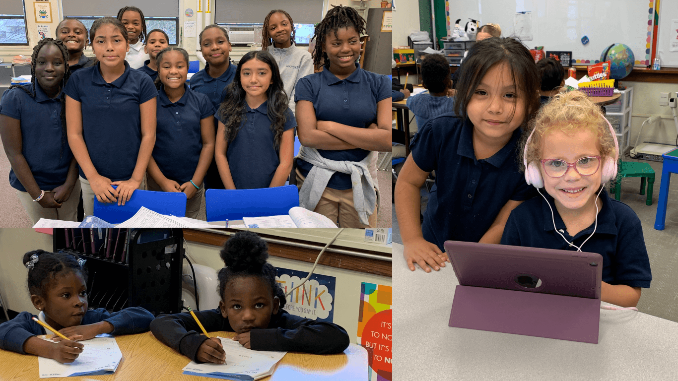 Child reading a book.