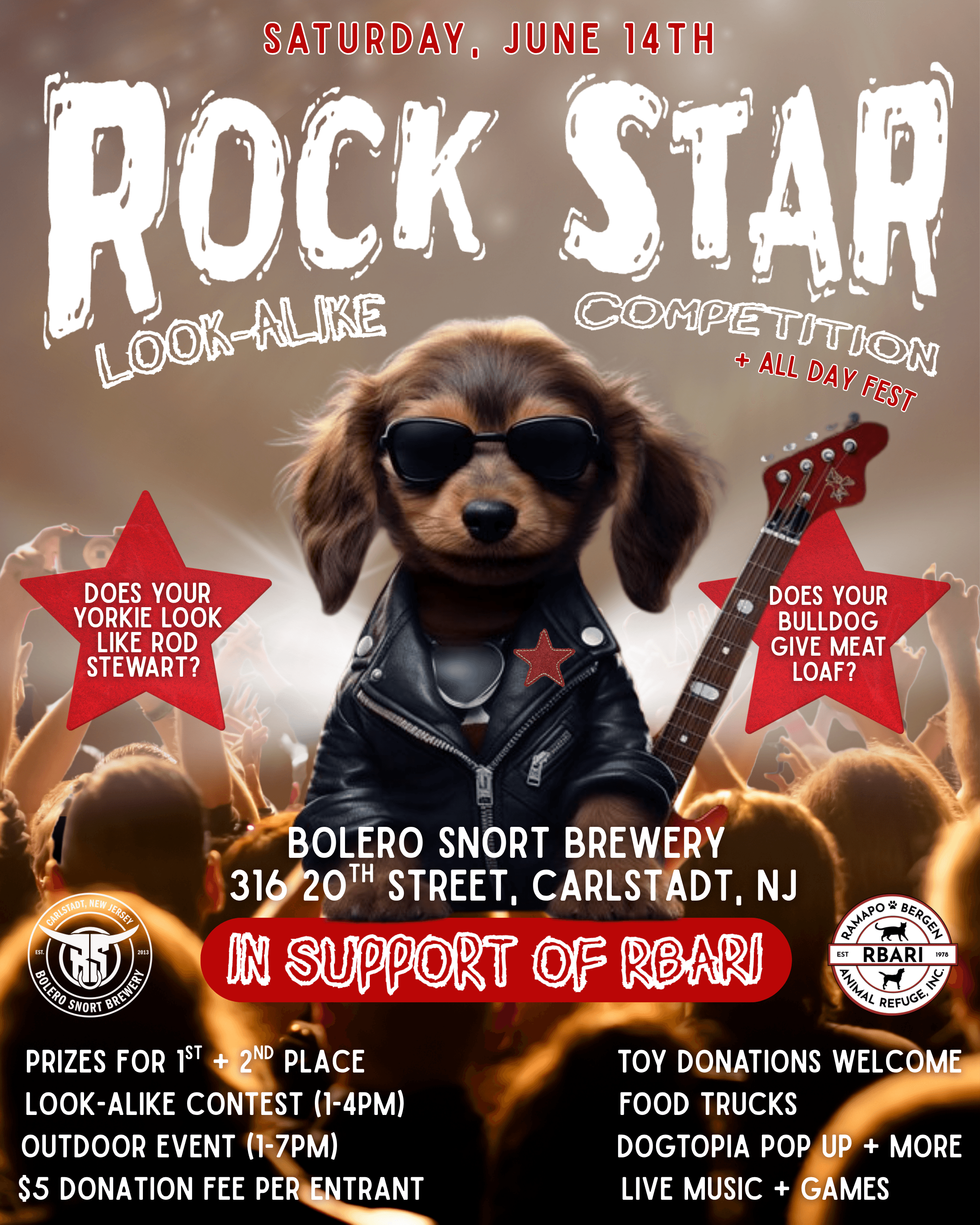 Bolero Snort Brewery | RBARI Rock Star Look-Alike Dog Competition