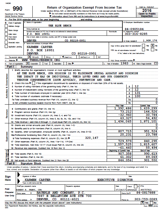 IRS Form 990 - 2016
