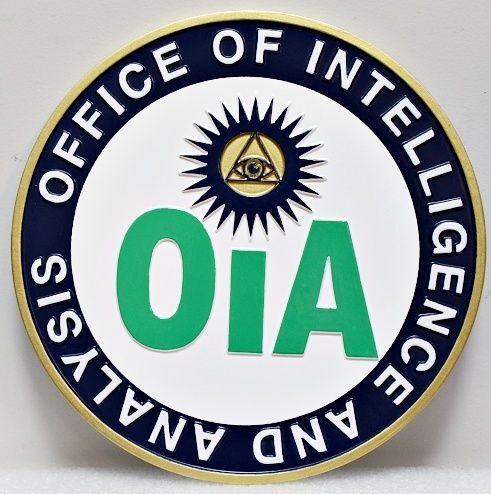 F15394 - Carved HDU Sign for "Office of Intelligence and Analysis" with Artwork