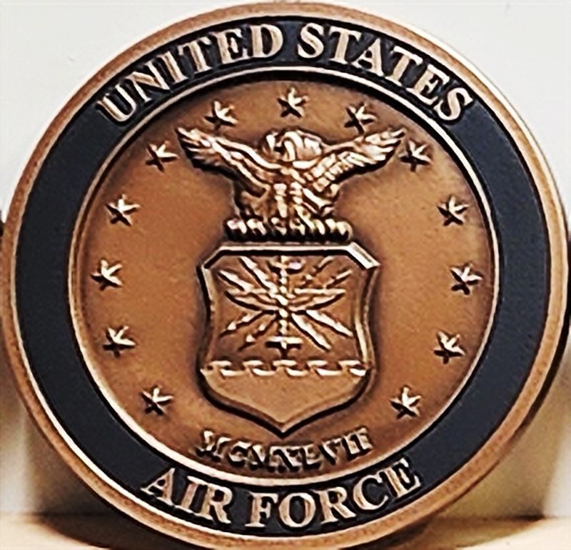 LP-1076A - Small 3 inch Diameter  Carved 3-D Bronze-Plated Plaque of the Emblem of the United States Air Force