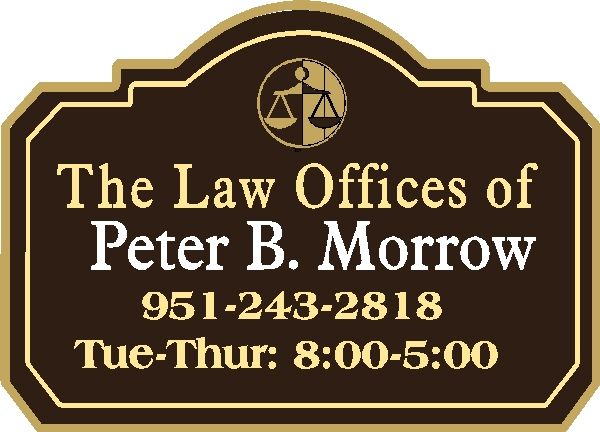 A10140 - Black and Gold Law Offices Sandblasted Sign