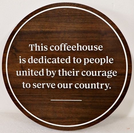 Q25419A - Carved and Sandblasted Wood Grain Coffeehouse Sign