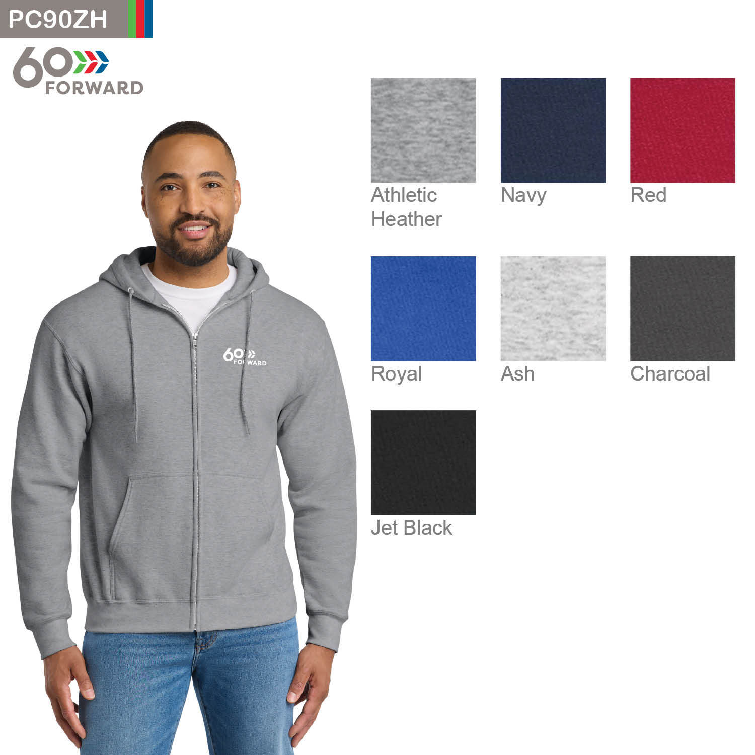 Port & Co™ Essential Fleece Full-Zip Hooded Sweatshirt