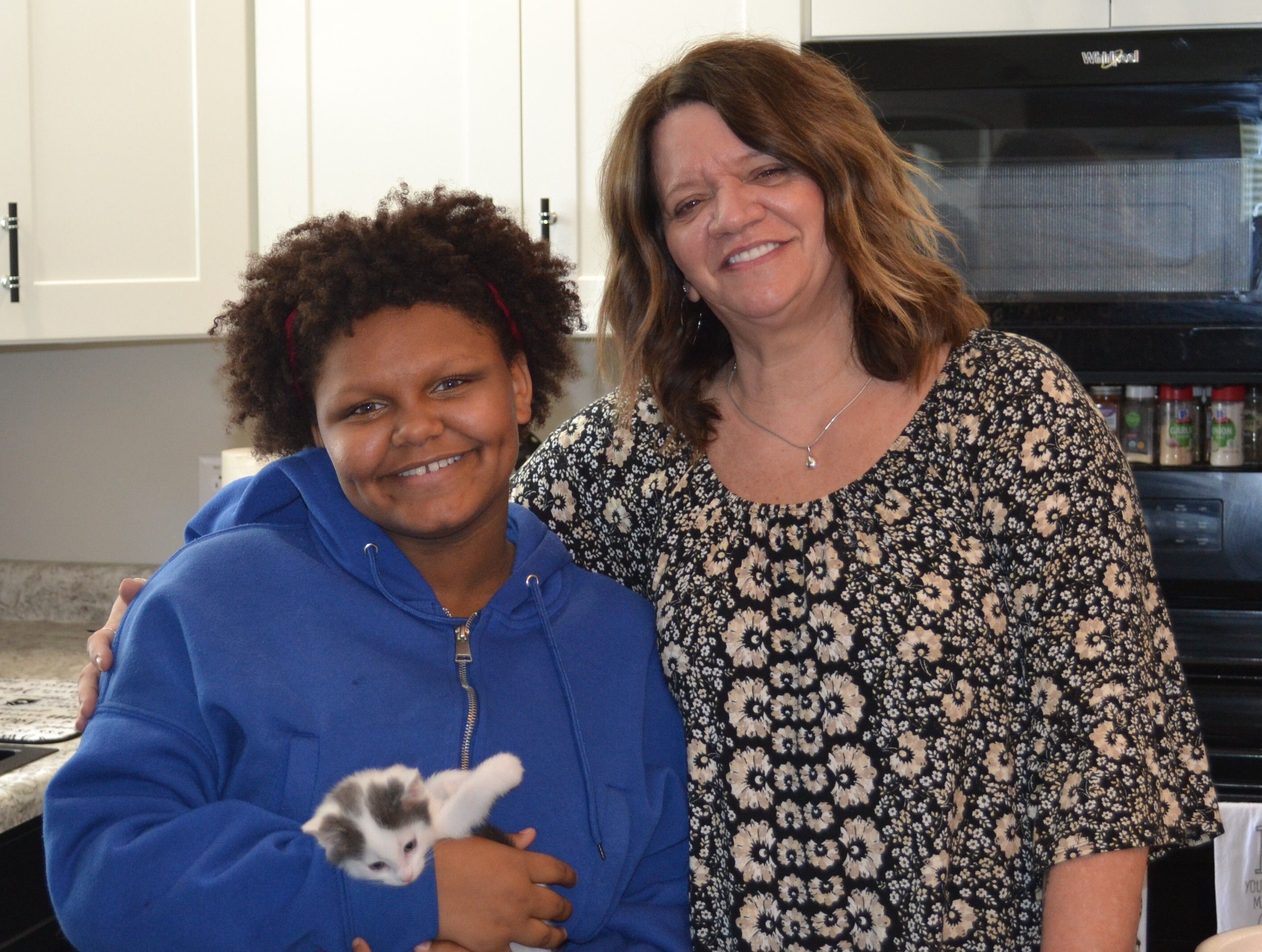 Woman and Girl Smiling
