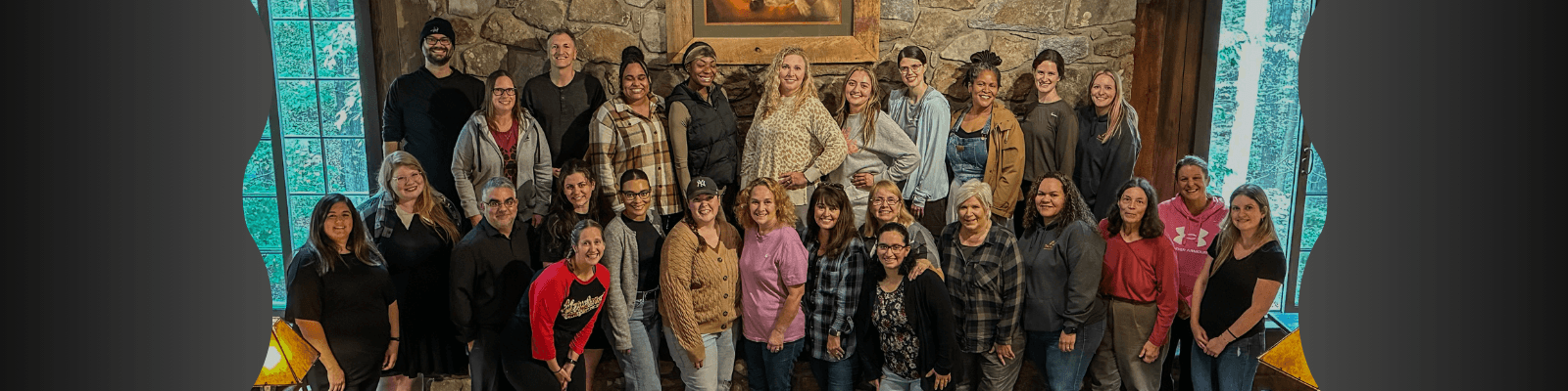 Staff members posed for a group photo.
