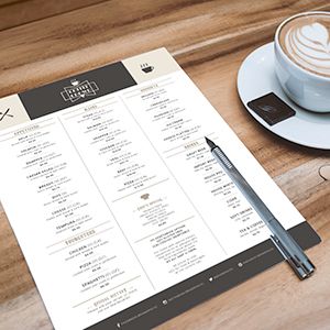 Request an estimate for printing menus.