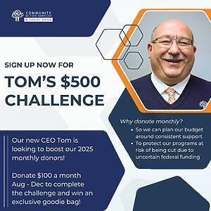 Tom's $500 Challenge poster.