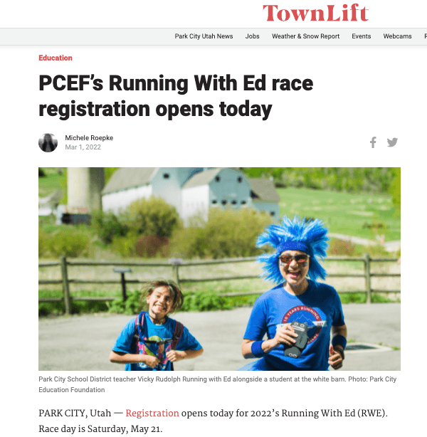 PCEF's Running With Ed race registration opens today