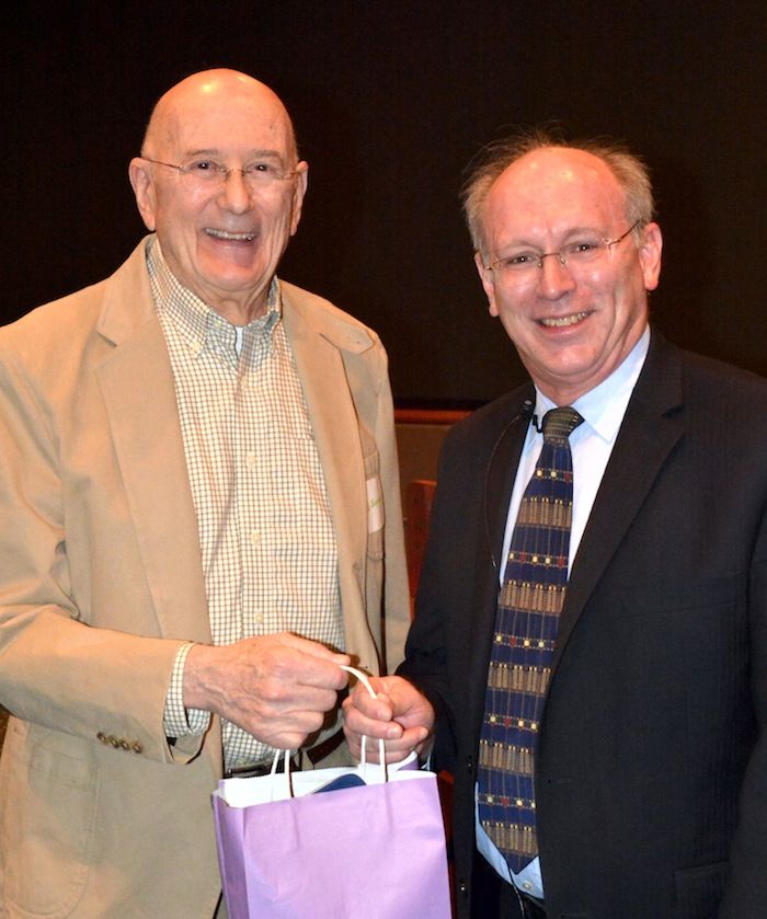 NCMF Treasurer Ed Jacobs with Dr. David J. Sherman