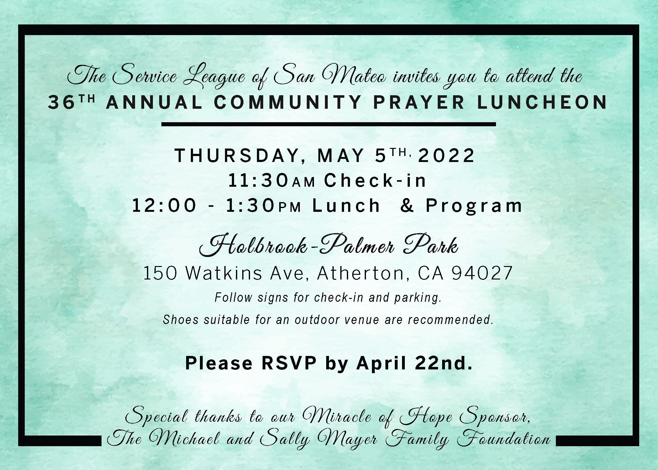 Prayer Luncheon Invitation