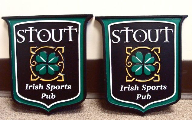 RB27570 - Irish Sports Pub Plaques with Shamrock