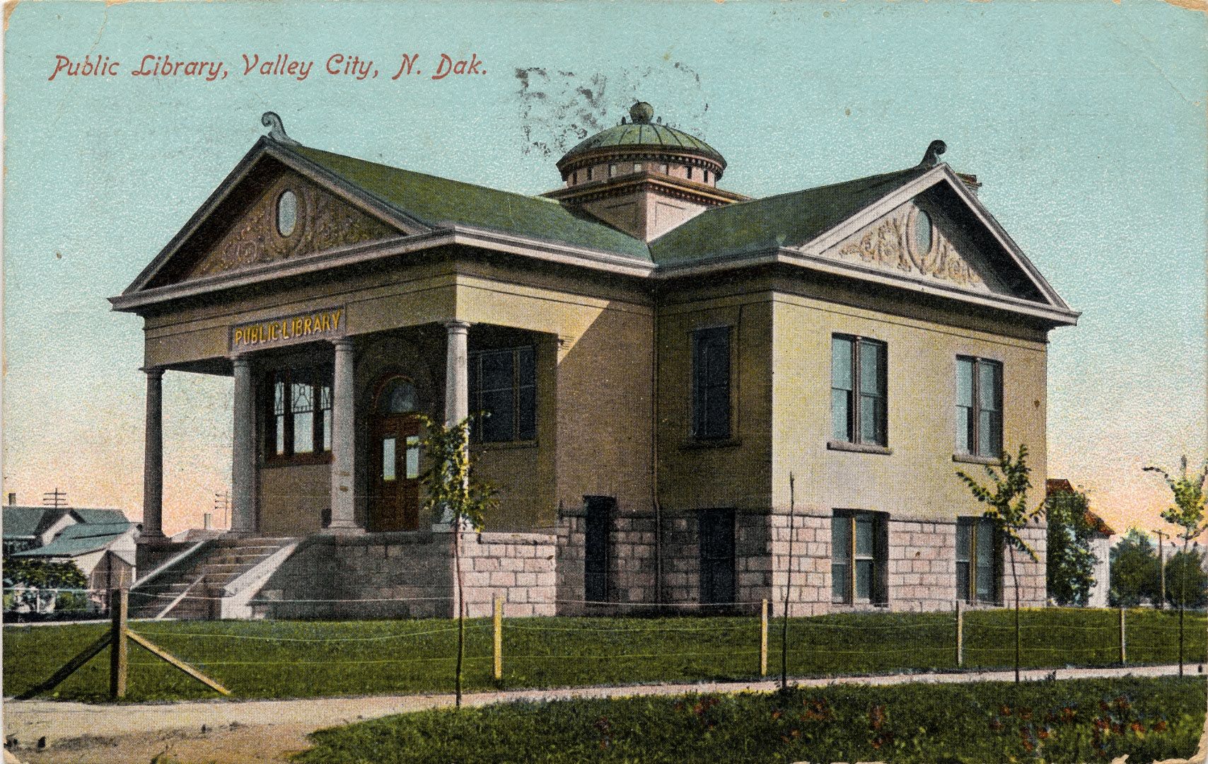Library Color Postcard Approximately 1915