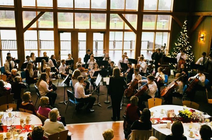 Photo of Skaneateles High School Orchestra at the Music Guild Holiday Luncheon