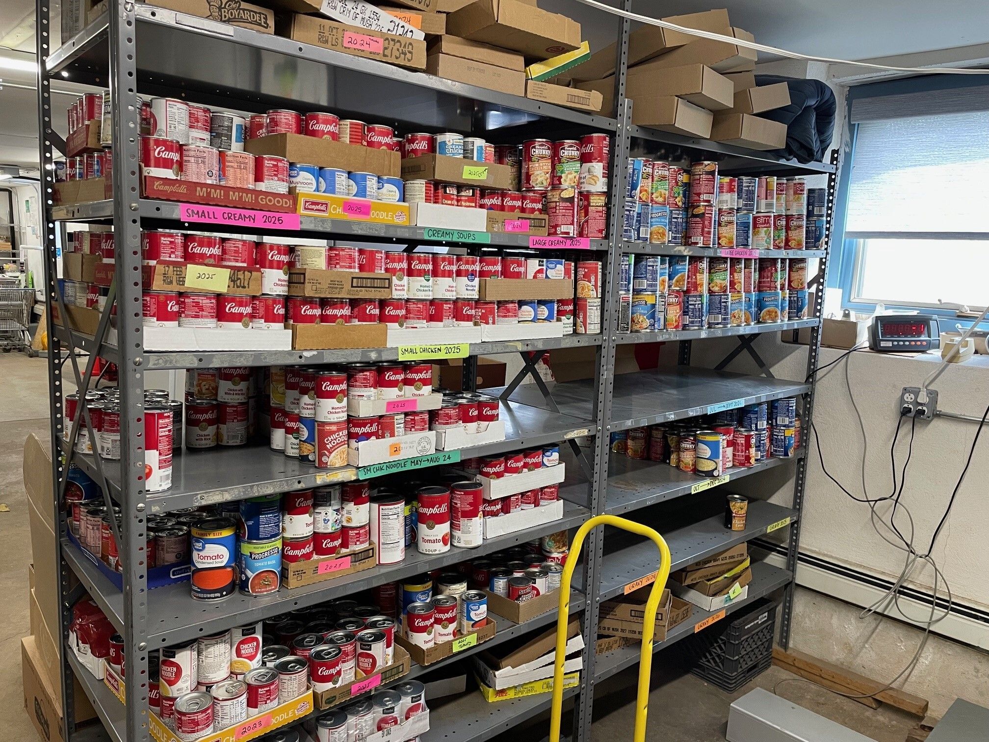 Pantry soup shelf