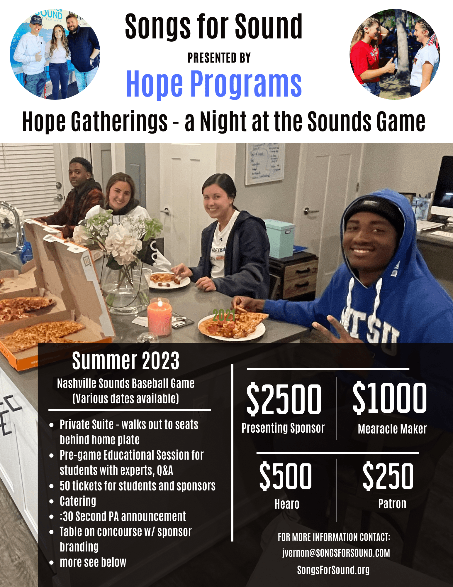 Hope Gatherings: Sponsor a Night at the Sounds