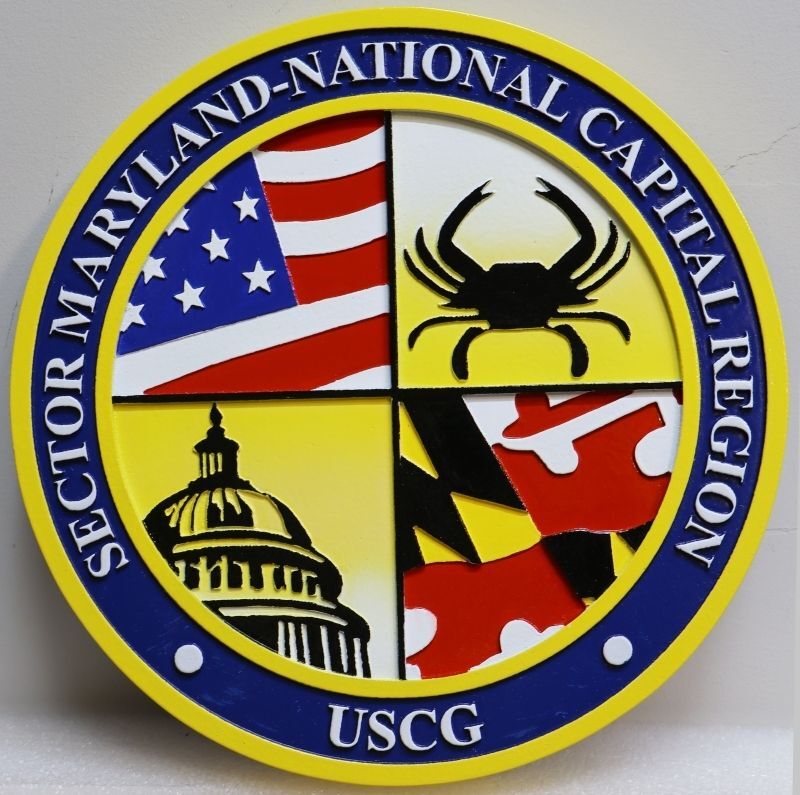 NP-2095 - USCG Sector Maryland–National Capital Region Plaque in Painted HDU