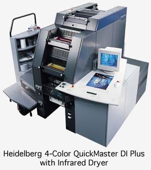Heidelberg Digital Four Color Quick Master DI 46-4 Plus Press with Infrared Dryer