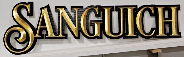 Q25025 - Carved Entrance Sign for "Sanguich"