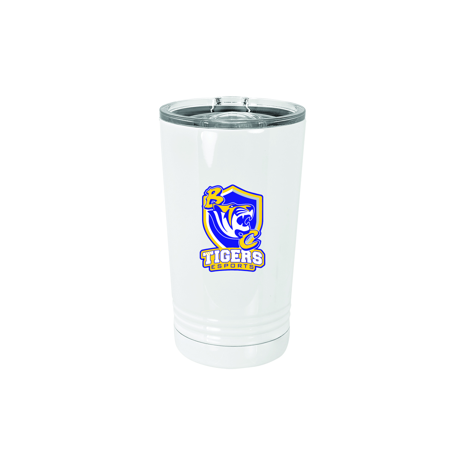 BC TIGERS White 16 oz. Polar Camel Pint with Slider Lid