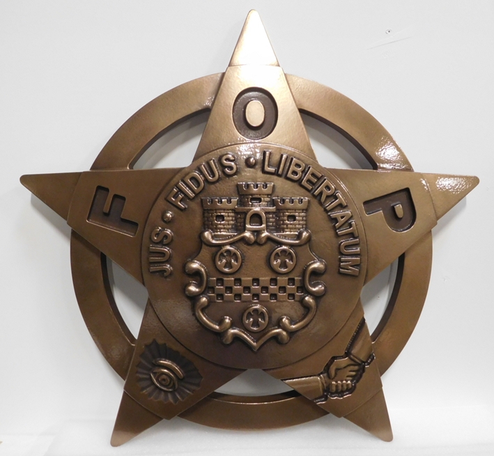 MA1115 - Sheriffs Badge Emblem for Fraternal Order of Police, 3-D