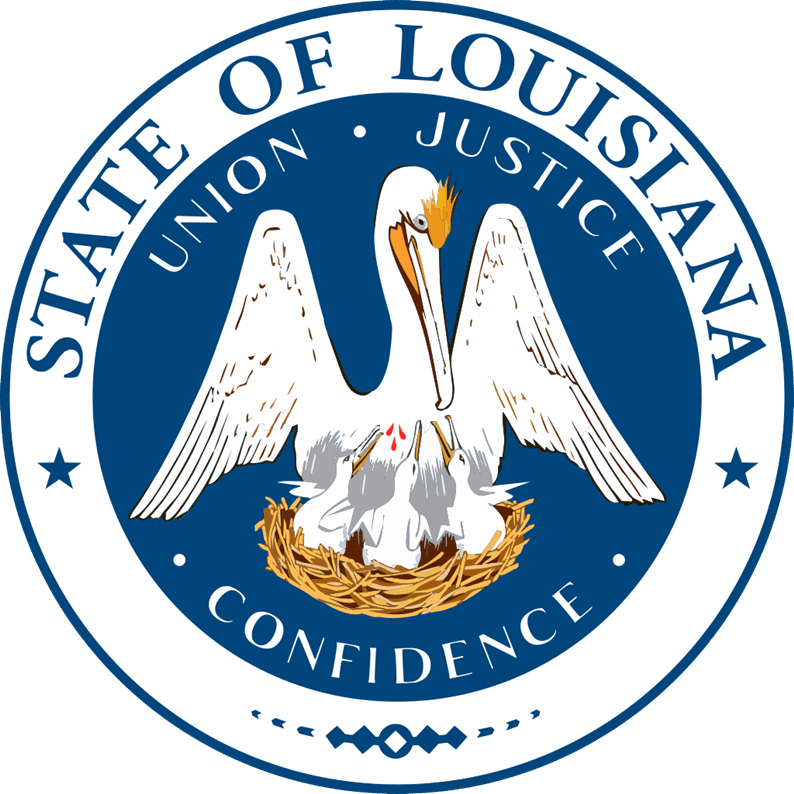 BP-1232 - Carved 2.5-D Multi-Level  HDU Plaque of the Great  Seal of the State of Louisiana