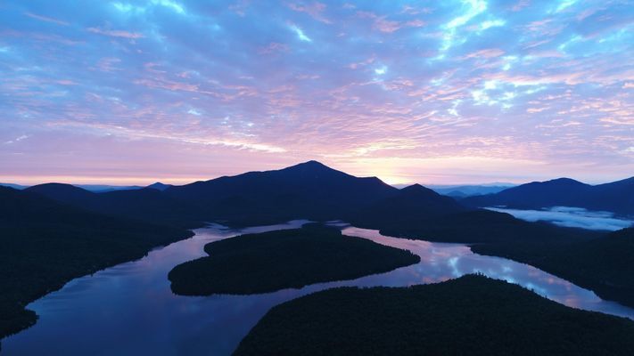 Mountains at dusk or sunrise