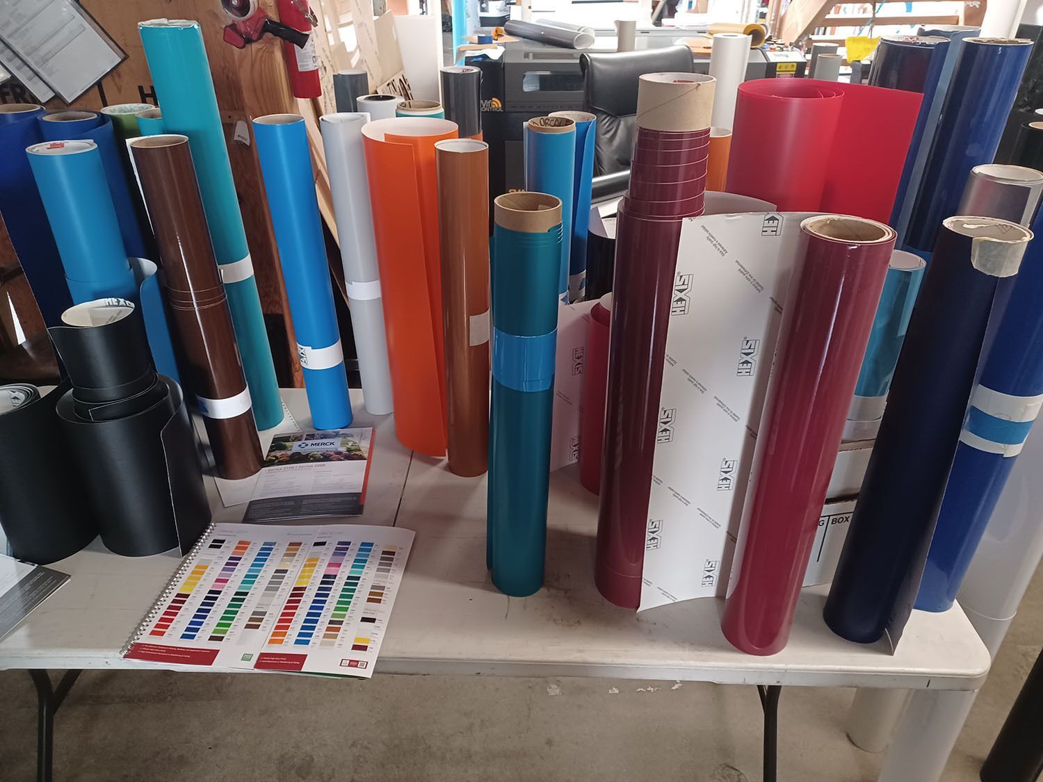 Image of rolls of vinyl used for cut vinyl