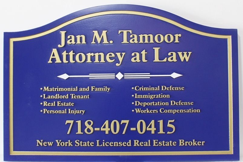 A10226 - Carved  Sign for an Attorney at Law 