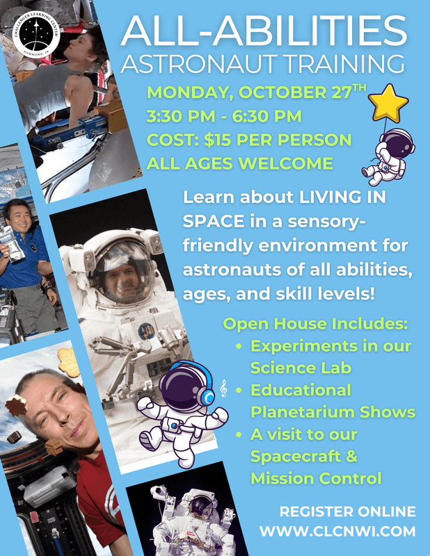 Flier for All Abilities public open house coming up on Monday October 27th, from 3:30 pm - 6:30 pm