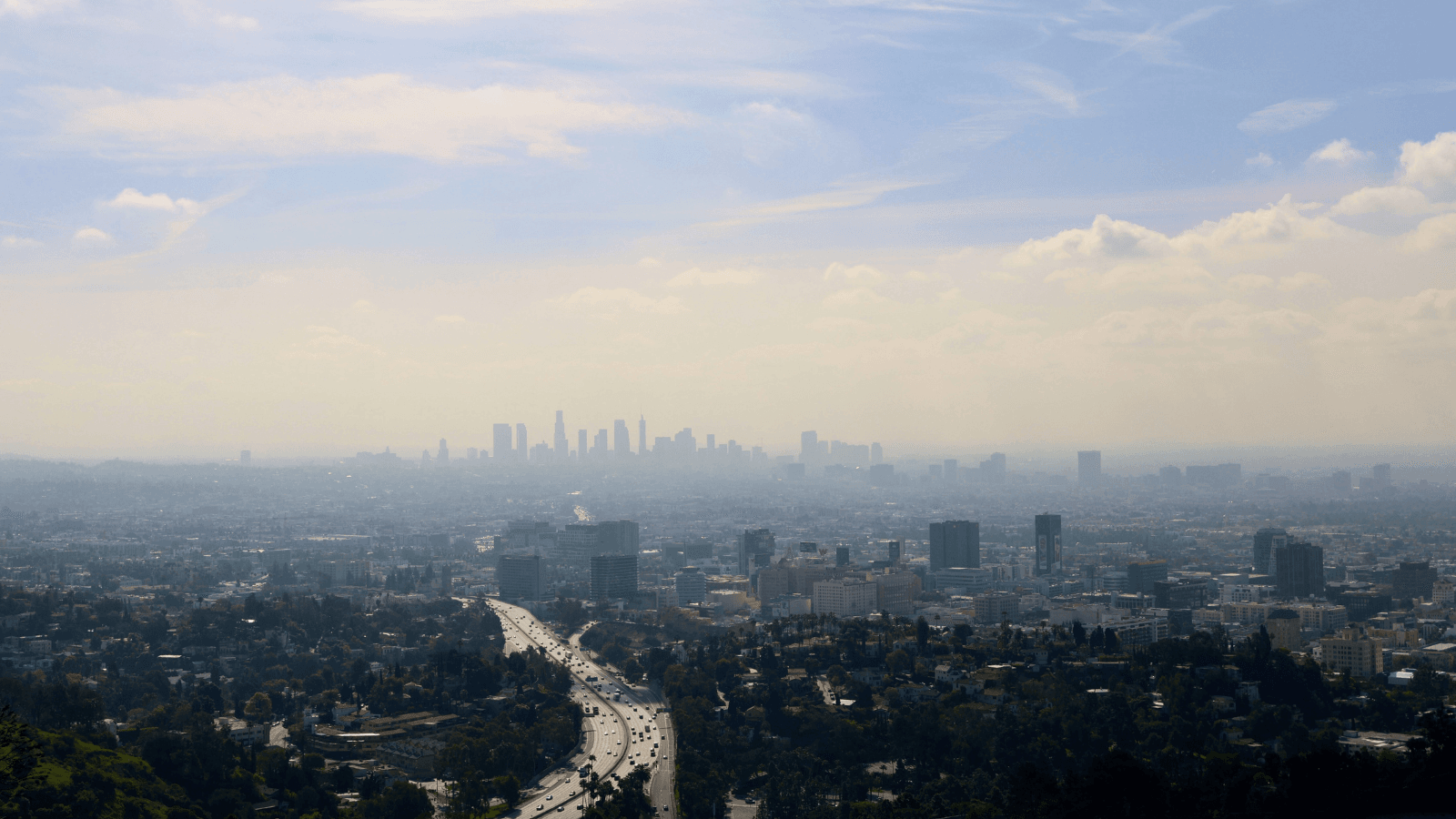 Smoggy Los Angeles skyline
