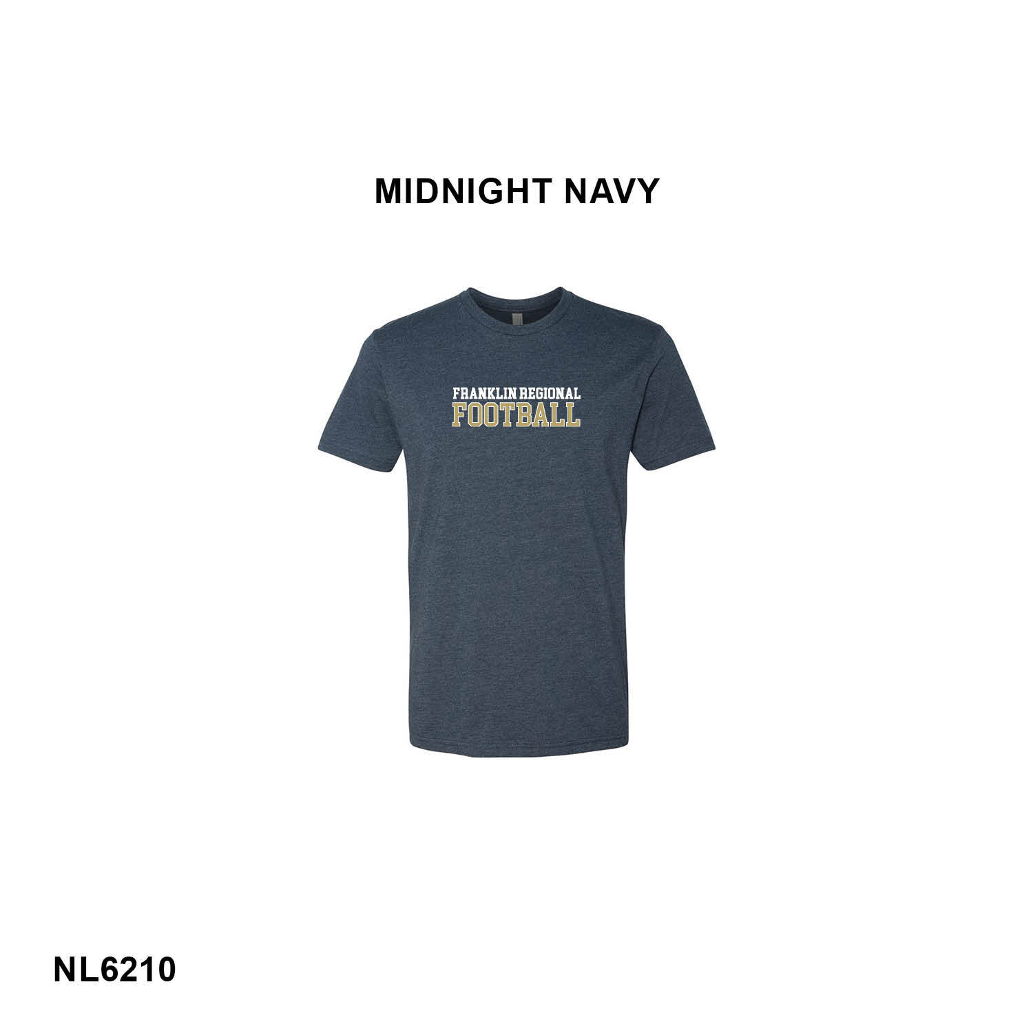 FRANKLIN REGIONAL FOOTBALL LOGO (WHITE & VEGAS) - Next Level Apparel® Adult CVC Tee